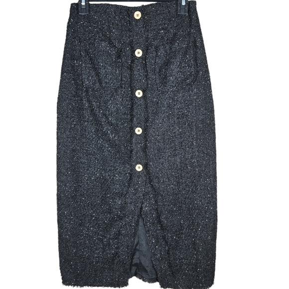 Tuckernuck Dresses & Skirts - Pomander Place Skirt Womens Medium Black Shimmer Tweed Laurelle Midi Pencil